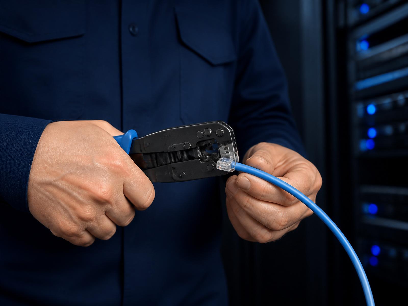 RJ45 케이블 단자 압착 시공